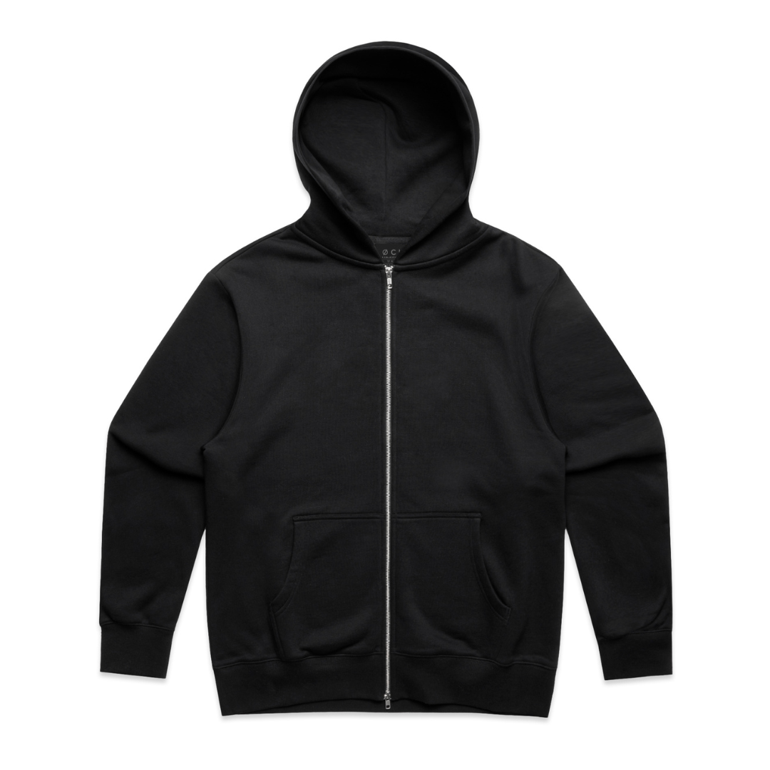 FLOWERS ZIP HOODIE - BLACK