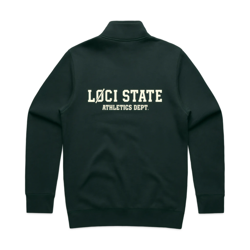LØCI STATE HALF ZIP SWEATER - PINE GREEN