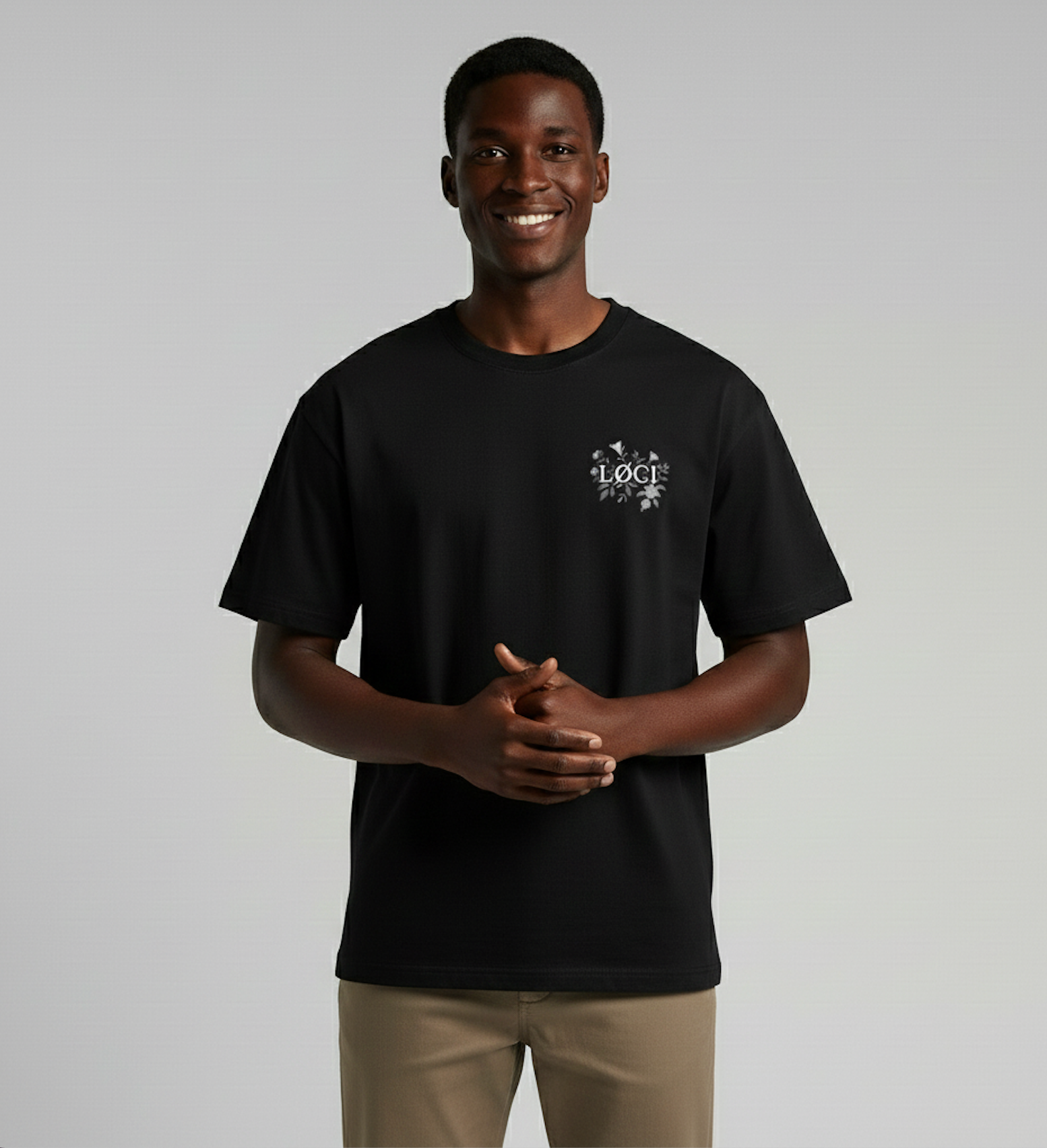 FLOWER MEN'S T-SHIRT - BLACK