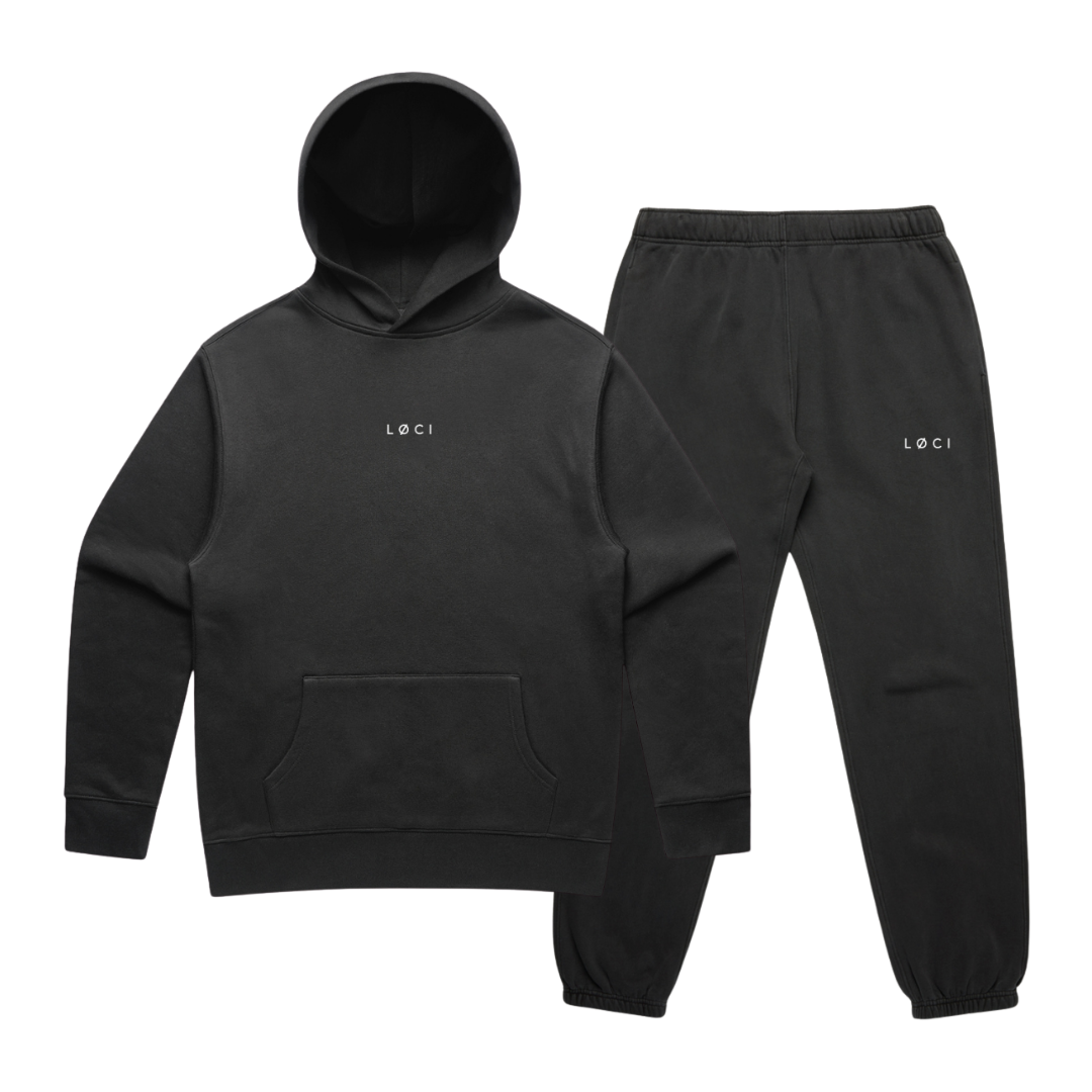BASE MEN'S HOODIE SET - VINTAGE BLACK