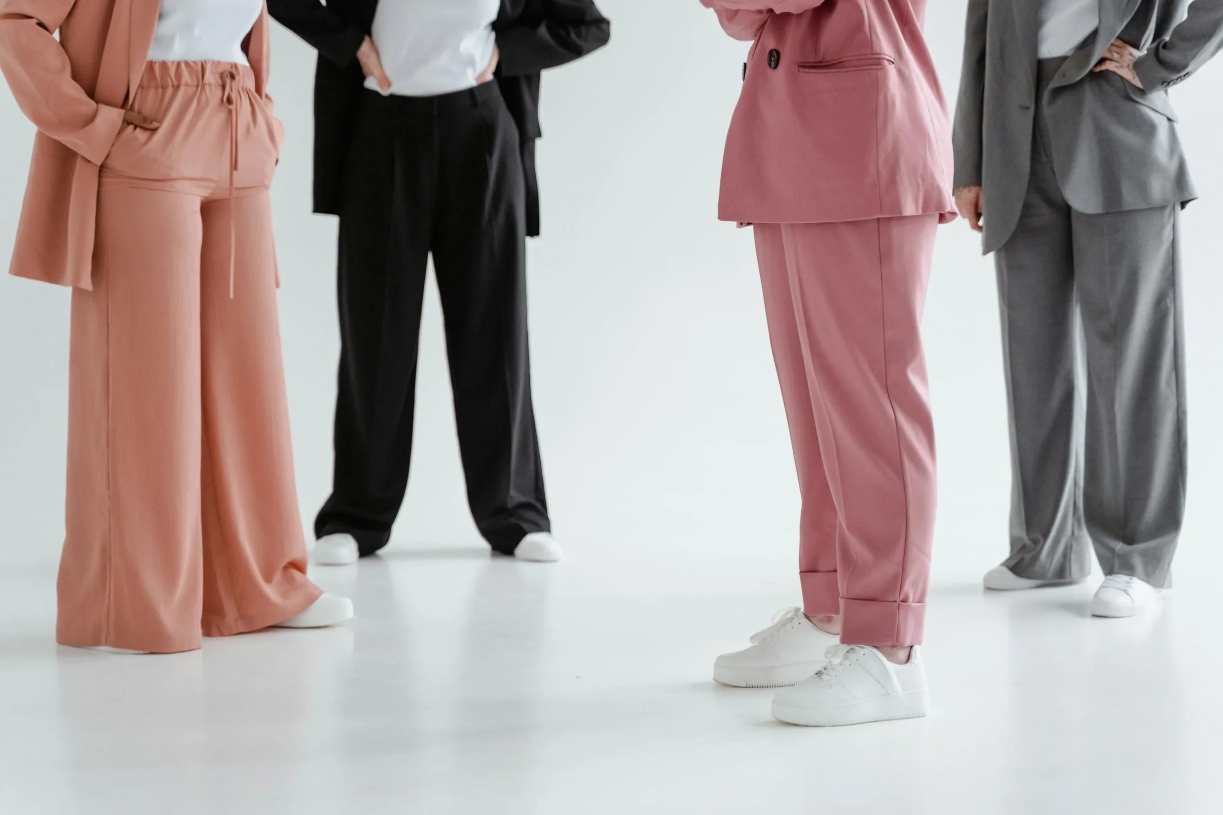 Make white vegan sneakers work for smart, office-ready looks without losing comfort