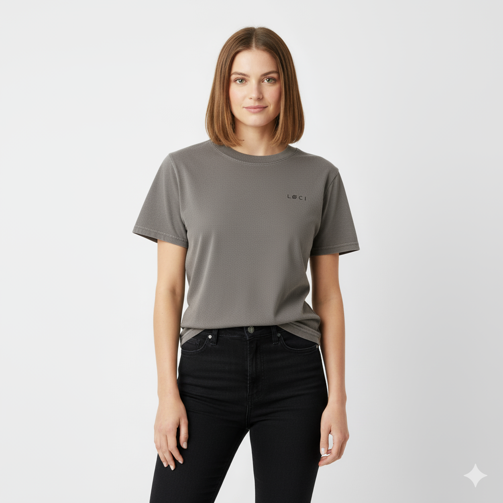 ICØN WOMEN'S VINTAGE-WASH T-SHIRT - GREY