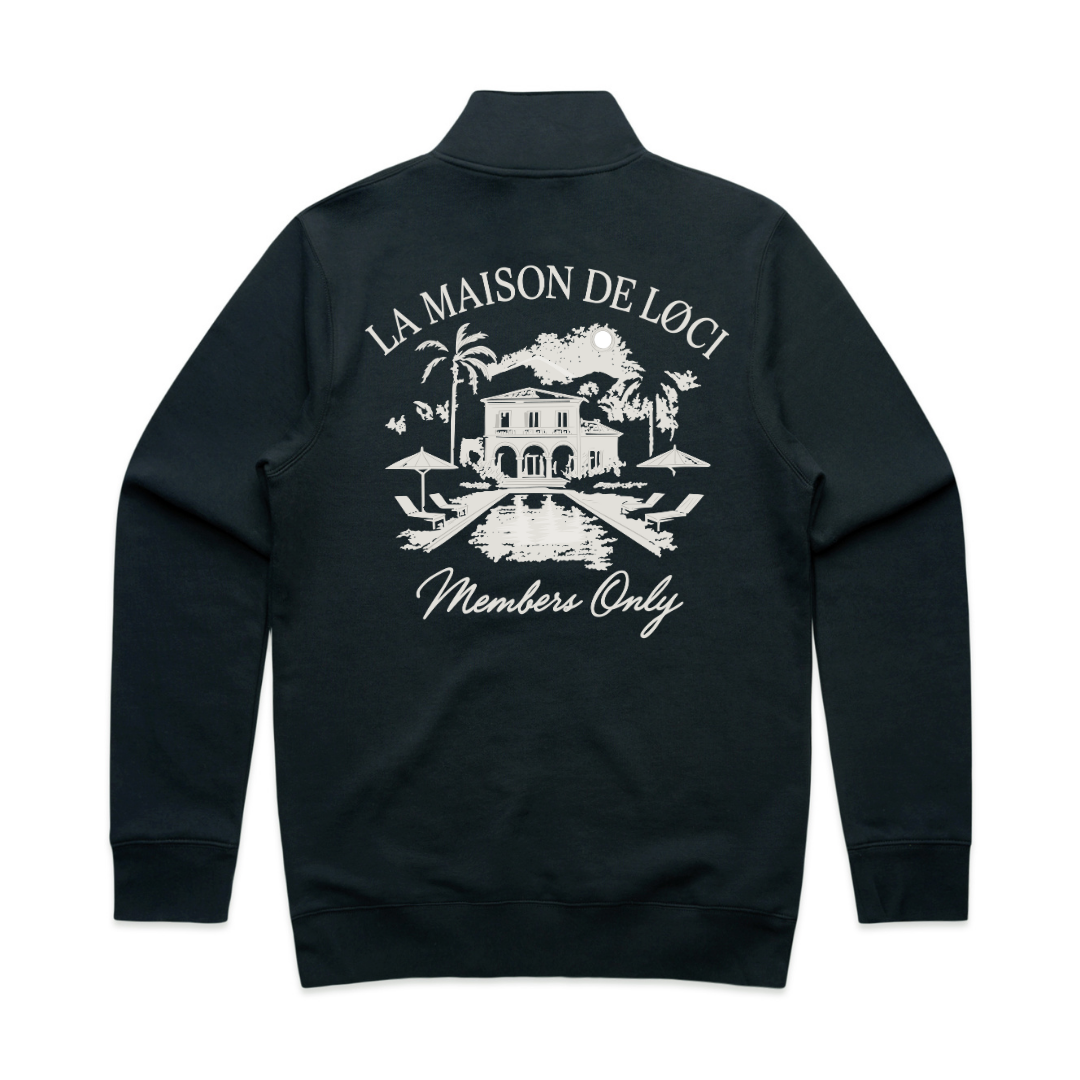 LA MAISON MEN'S HALF ZIP SWEATER - NAVY