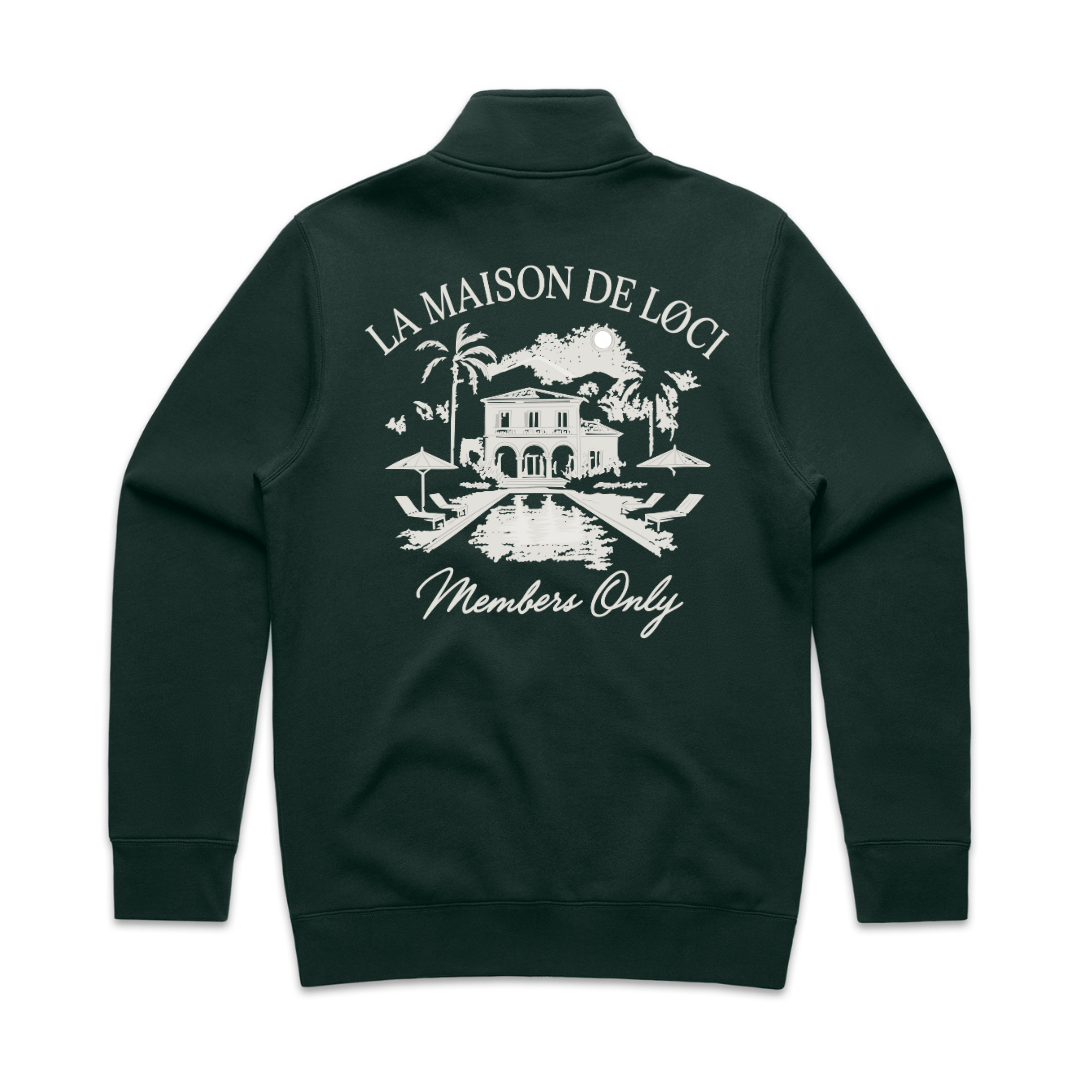 LA MAISON MEN'S HALF ZIP SWEATER - PINE GREEN