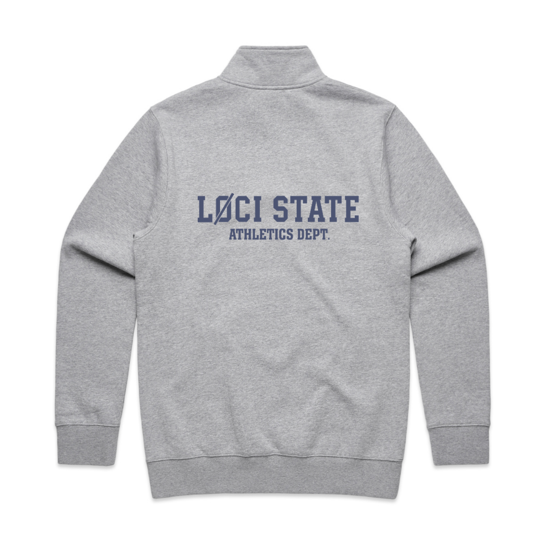 LØCI STATE HALF ZIP SWEATER - ATHLETIC HEATHER