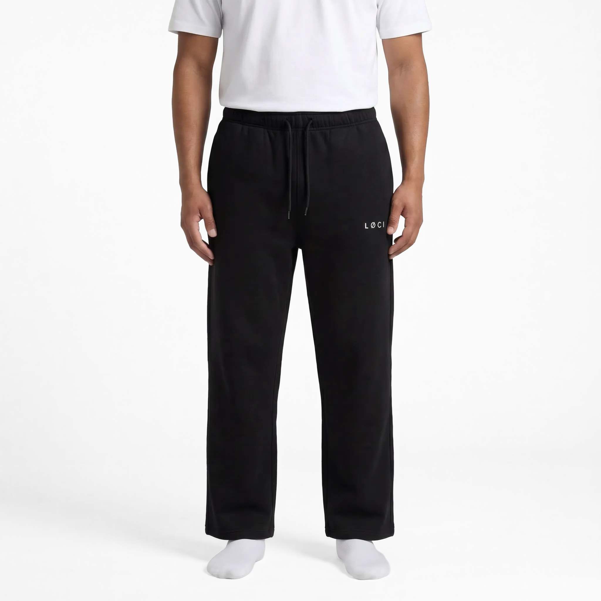BASE MEN'S CUFFLESS SWEATPANTS - BLACK