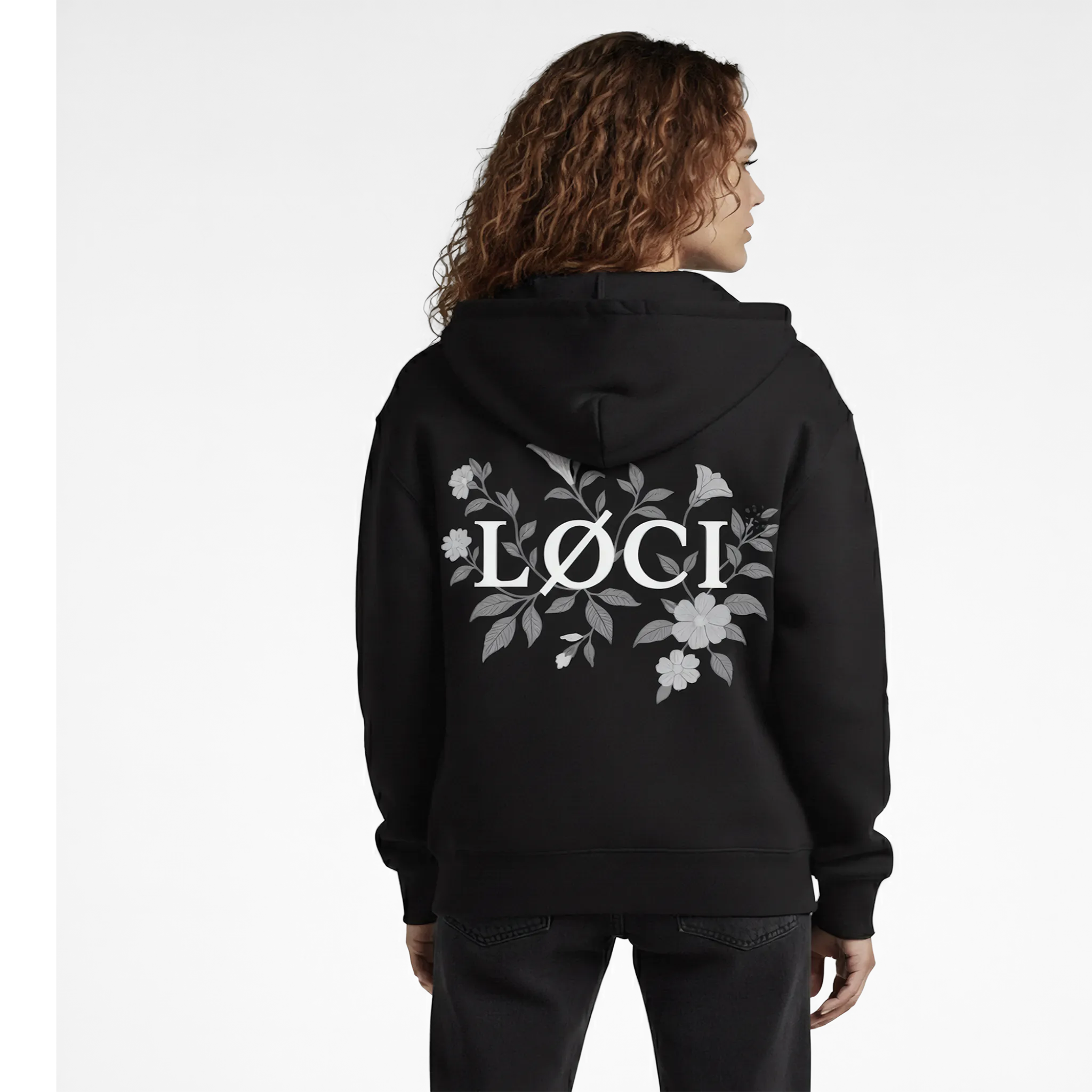 FLOWERS HOODIE - BLACK