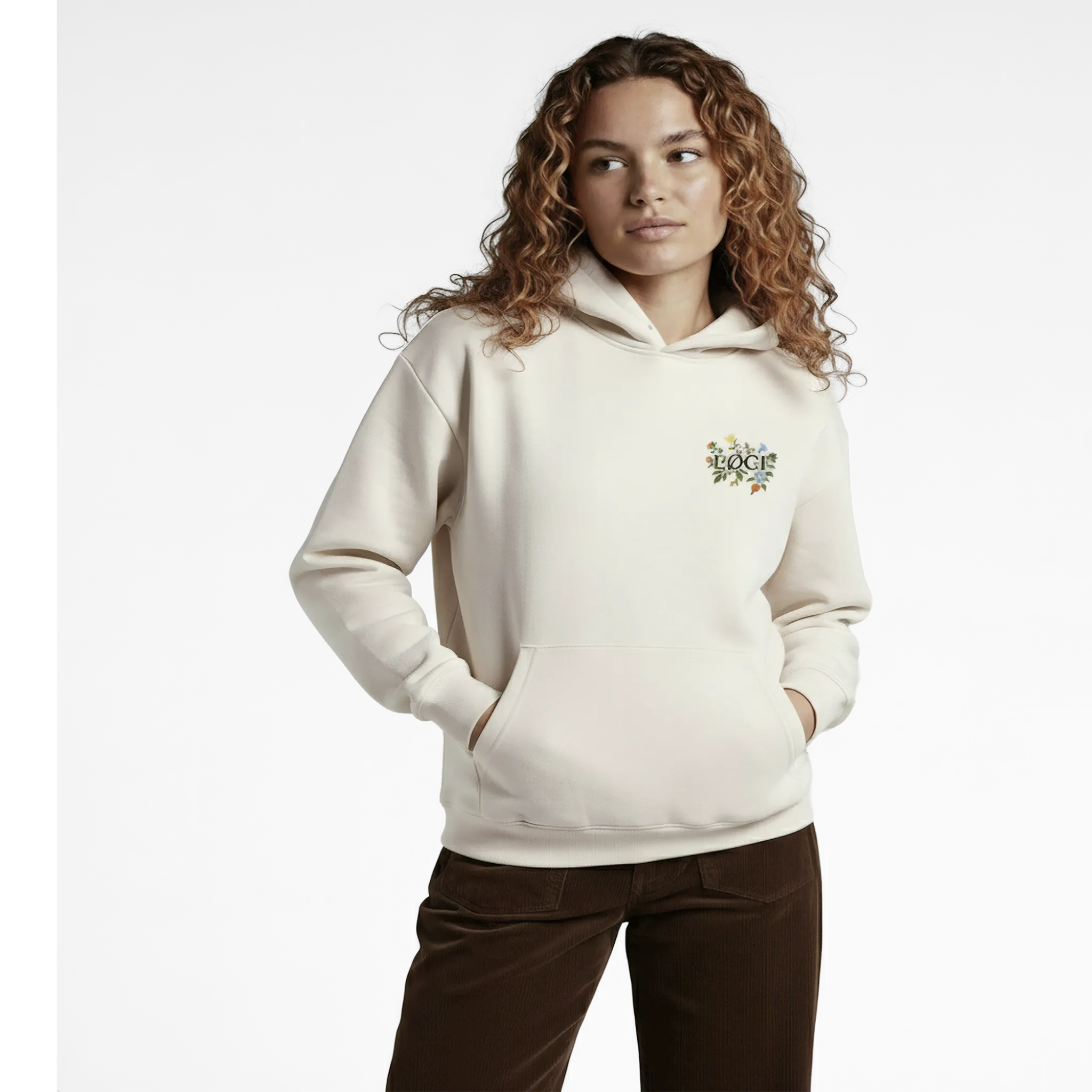 FLOWERS HOODIE - NATURAL