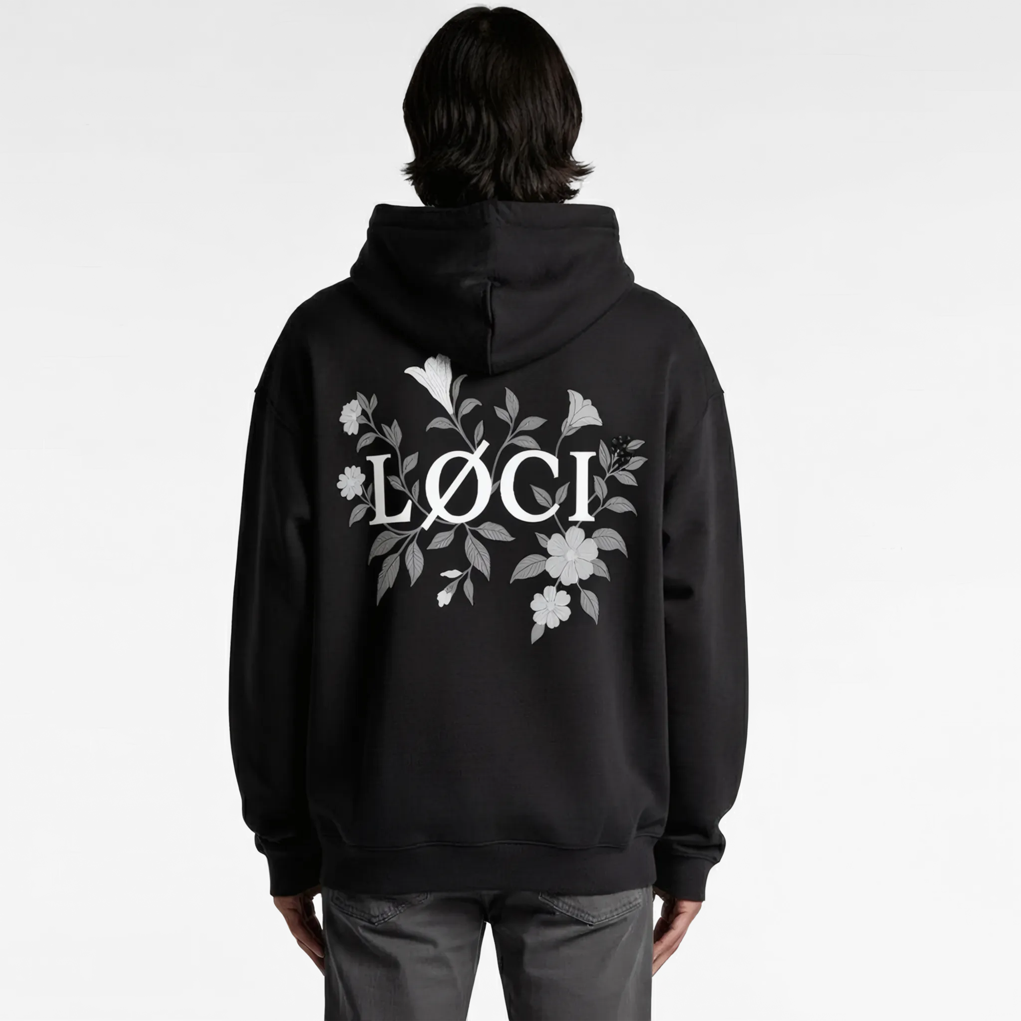 FLOWERS HOODIE - BLACK