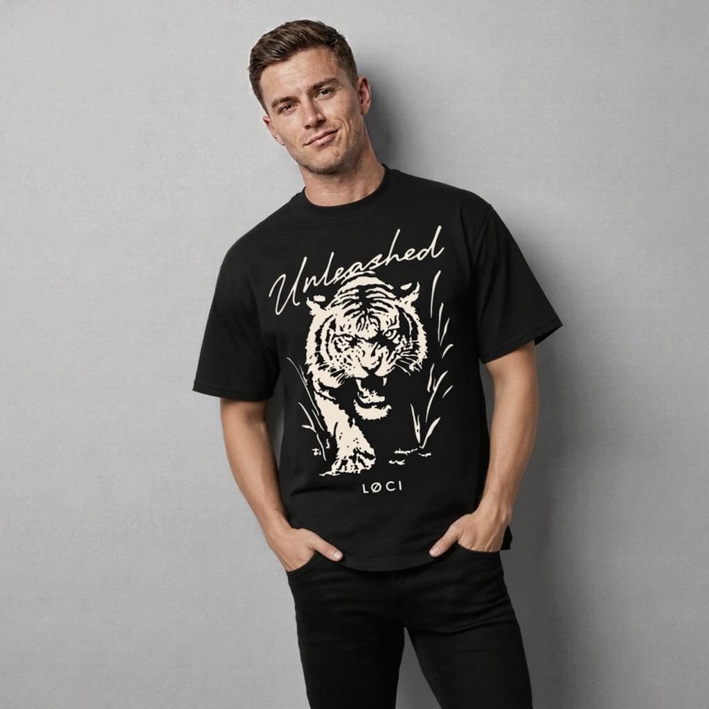UNLEASHED X MEN'S T-SHIRT - VINTAGE BLACK