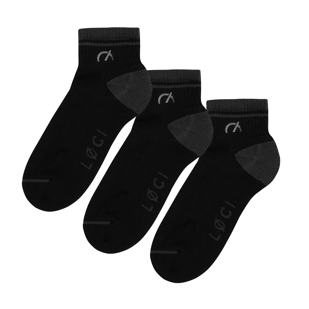 Stripe Cushioned Ankle Socks 3-Pack