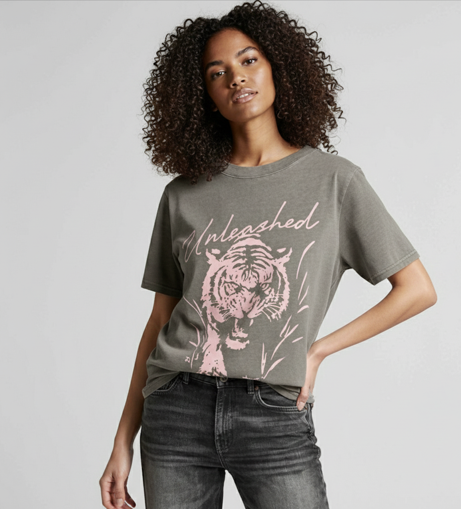 UNLEASHED X WOMEN'S  T-SHIRT - VINTAGE GREY